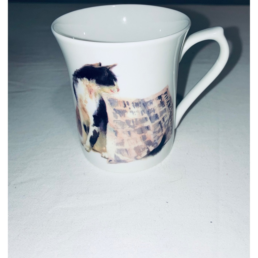 Set of 3 Cat Coffee Mugs Black Cat with Yarn and Calico Cat Ceramic Tea Cups - Picture 5 of 9